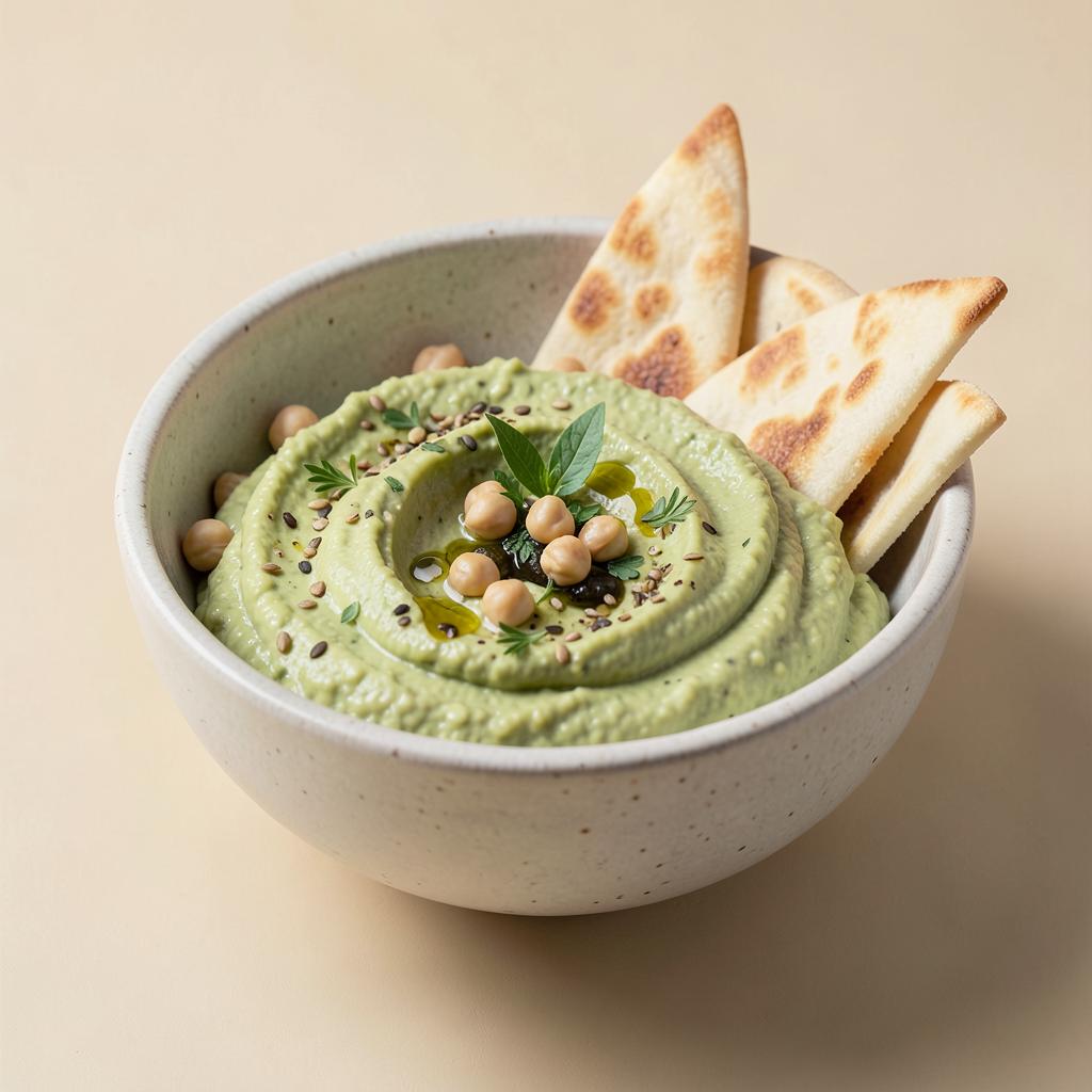 AVACADO AND GREEN CHICKPEA HUMMUS